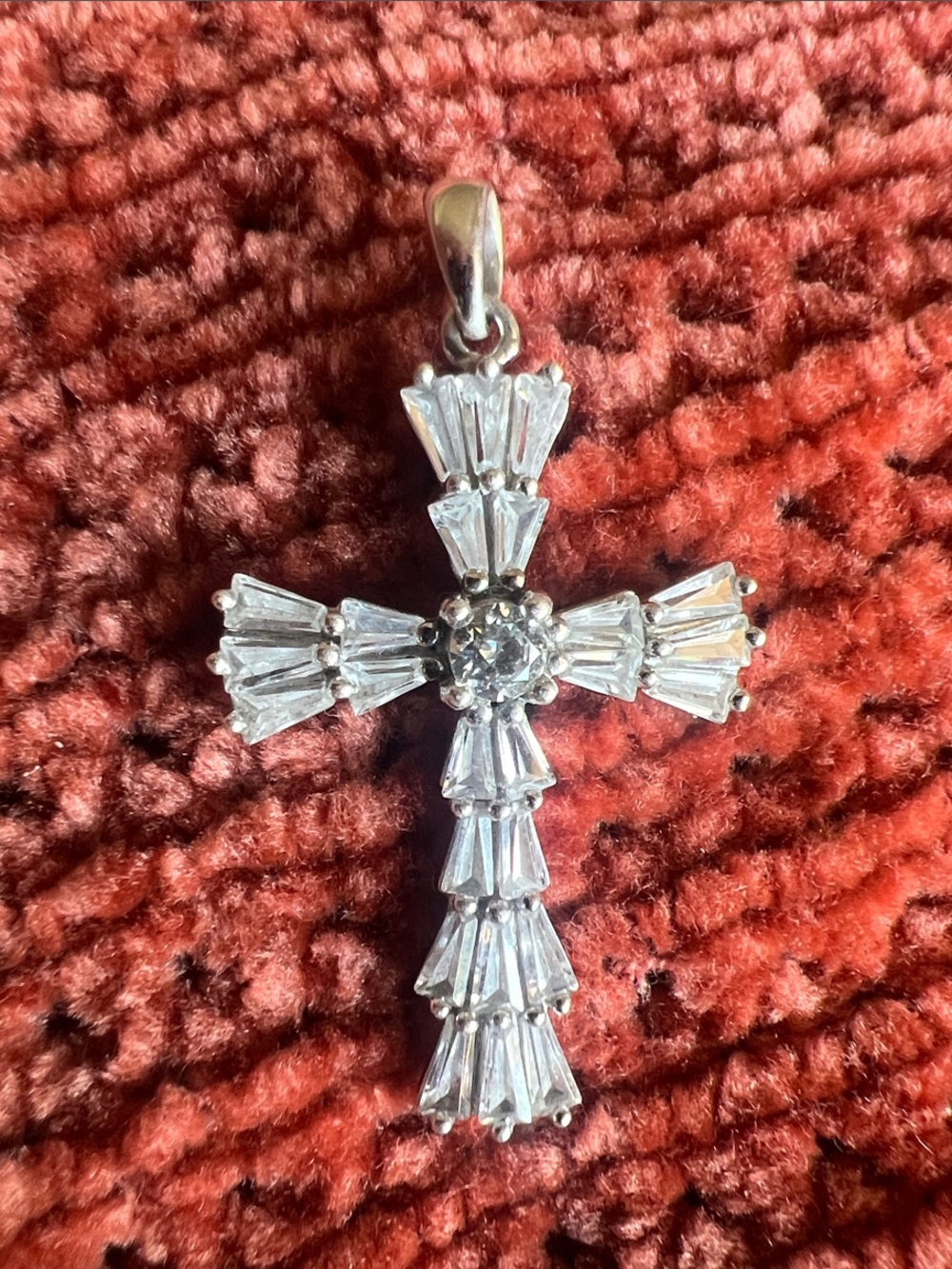 Sterling Silver CZ Cross Pendant